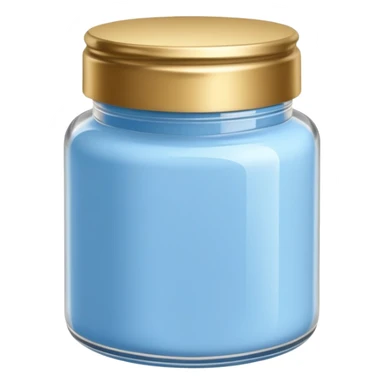 ultra realistic jar of acrylic powder blue with gold lid sticker