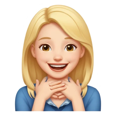 girl with hands around neck laughing  sticker