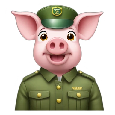 pig in green military helmet with Z on it sticker