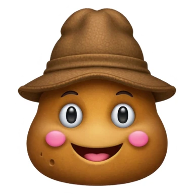 poop emoji wearing a cool hat, fun and playful sticker
