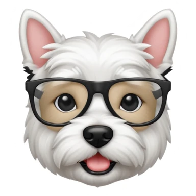 Westie Dog with all black glasses sticker