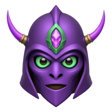 mystic knight with full face helmet and has he has purple and green eldricth powers sticker