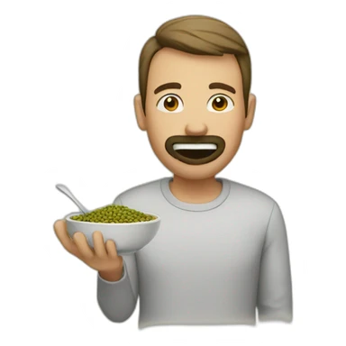 man eating lentils sticker