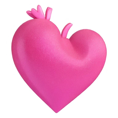 3D emoji style heart, pink, glitter texture sticker