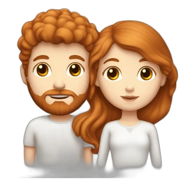 a redhead white girl who kiss a brown hair white boy with beard sticker