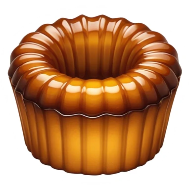 Cinematic rich cannelé, dark caramelized crust with a soft, custard-like interior, glossy finish, warm golden hues, elegant and indulgent. sticker