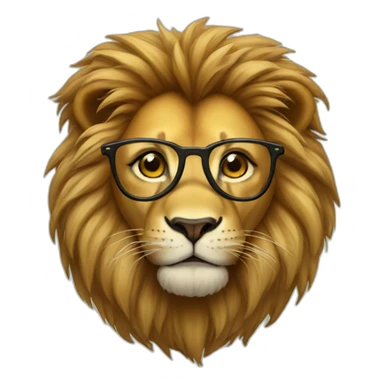 lion with glasses sticker