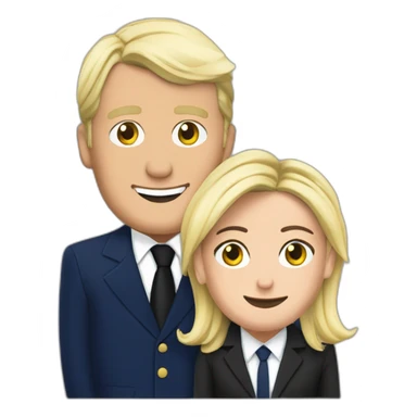 Marine Le Pen embrasse Macron sticker