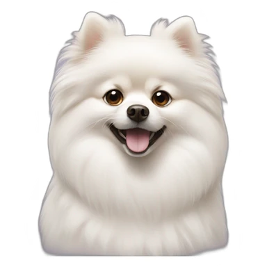 White pomeranian dirty sticker