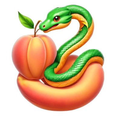 serpent coiled around glowing peach sticker