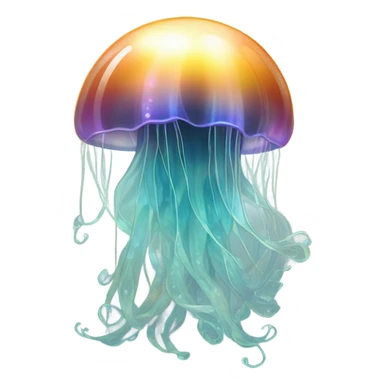 Lighting jellyfish with crystal ball head sticker