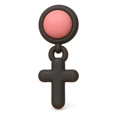 BLACKPINK-inspired gothic earring, no hearts, soft and round, black and pink sticker