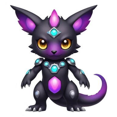 Cute cool colorful dark nebula fantasy-Digimon-animal-hybrid full body sticker