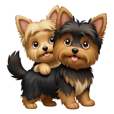 Yorkies at play sticker