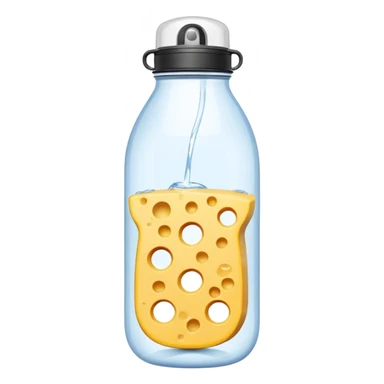 zenful computer mouse water bottle on cheese sticker