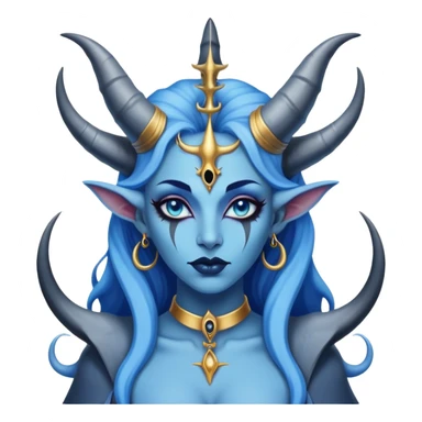 A blue sky queen feminine Baphomet  with sharks sticker