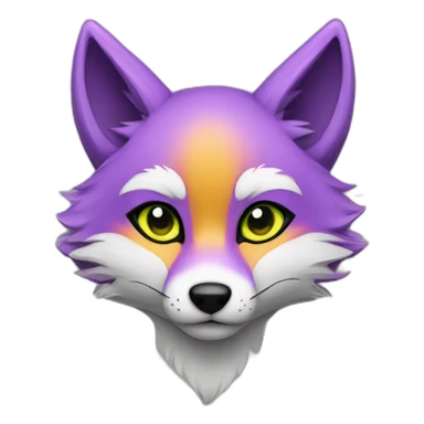 purple yellow fox furry green eyes sticker