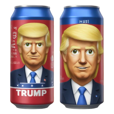 Trump on a beer can sticker
