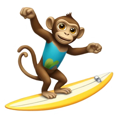 Monkey riding a surfboard  sticker