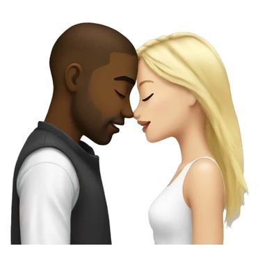 Black man kissing blonde white girl sticker