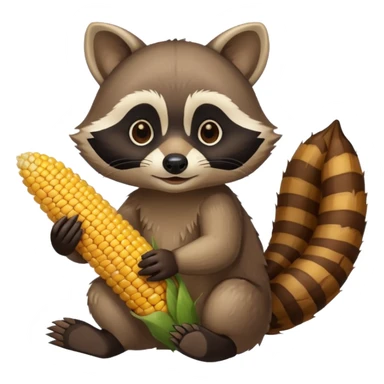 racoon with corn sticker