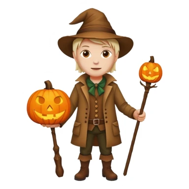 Hunter With Jack o Lantern, with wand sticker