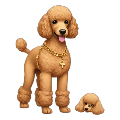 Light Brown golden poodle with Jesus chain sticker