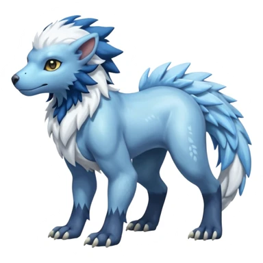 Icy scarf-covered glacial glistening glossy smooth soft flaky scaly furry hyper-realistic boreal Manectric-Absol-Luxray-Pyroar-Fakémon-fusion-animal-creature, full body  sticker