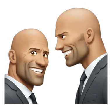 The Rock having fun with Jason Statham sticker