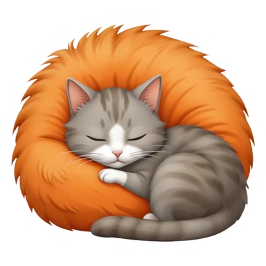 Cat sleeping with small rat sticker