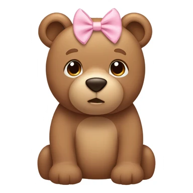 Light brown bear with light pink bows sticker