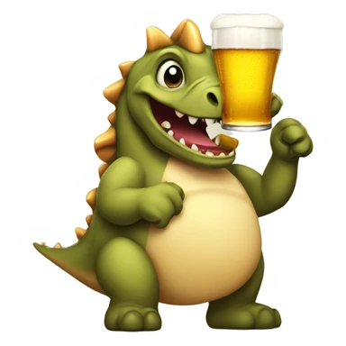 Dinasour with beer sticker