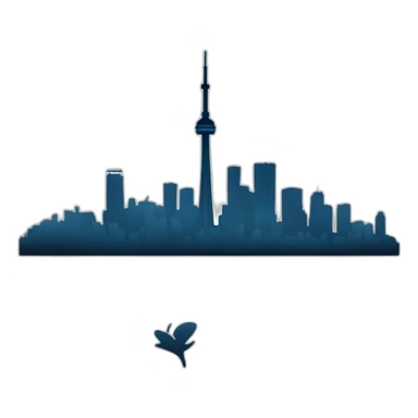 Toronto skyline cn tower sticker