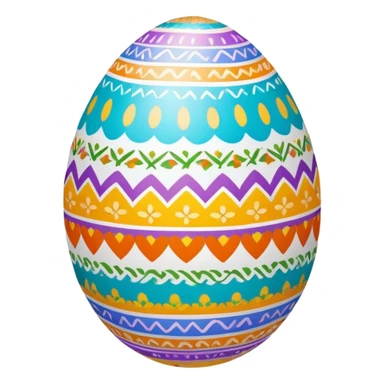A colorful decorated Easter egg with patterns and designs sticker