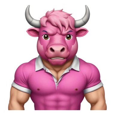 pink bull with shirt  sticker