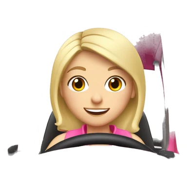 Cute blonde girl driving a Pink toyota Yaris  sticker