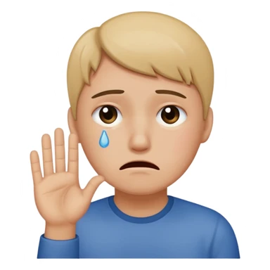 MAke me an emoji of someone crying and holding up the number 67 sticker