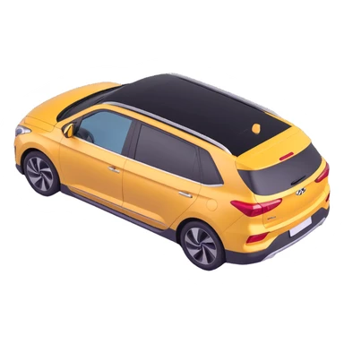 Hyundai INSTER car roof with sunroof panel sliding open, sunlight visible, modern look, 3D emoji style sticker