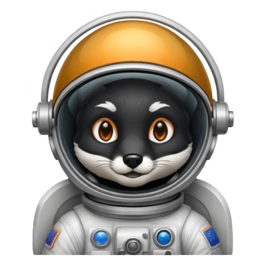 black fox astronaut sticker