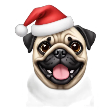 christmas pug sticker