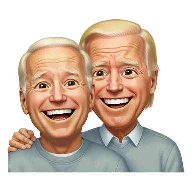 Joe Biden laughing at trump in prison  sticker