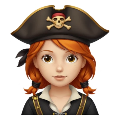 ginger hair pirate girl sticker