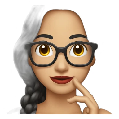 Morena con telefono motorola con numeros en la mano sticker