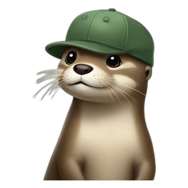 Loutre avec une casquette à hélice sticker