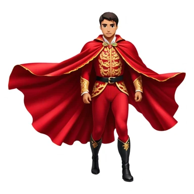 ​Cinematic Spanish Matador Holding a Red Cape, rendered with dynamic motion blur and vivid, high-contrast lighting, sticker