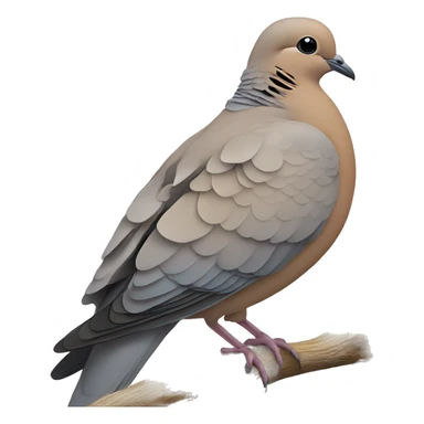 mourning dove and crow sitting on a branch sticker