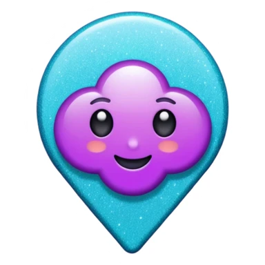 glitter purple and cian pin office sticker