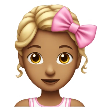 Girl with pink bow sticker
