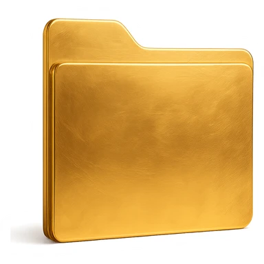 Recreate the blank, mostly featureless back page of the ornate folder, matching the style, color, and texture of the ornate folder with gold filigree. No decorations, no spine, no embellishments—just the plain back layer. Transparent background. sticker