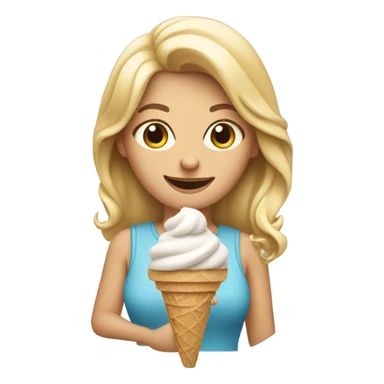 With blonde Lady with icecream sticker